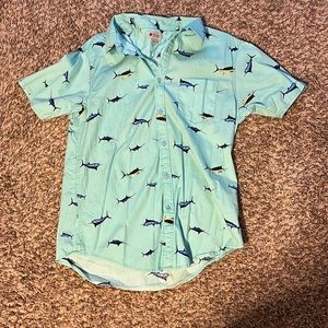 Men’s XL Haggar Fish Print button down shirt